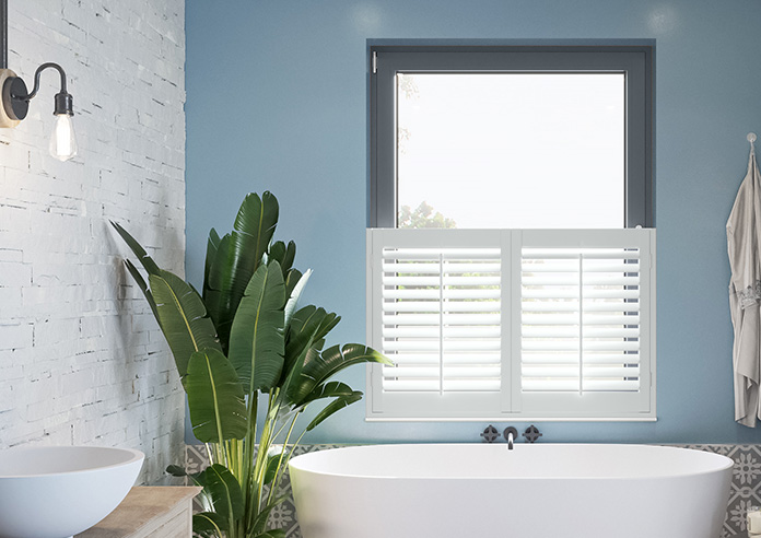 Bromley, Cool Grey - Cafe Style Plantation Shutter - Image 3